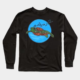 Sea Turtle Swimming Long Sleeve T-Shirt